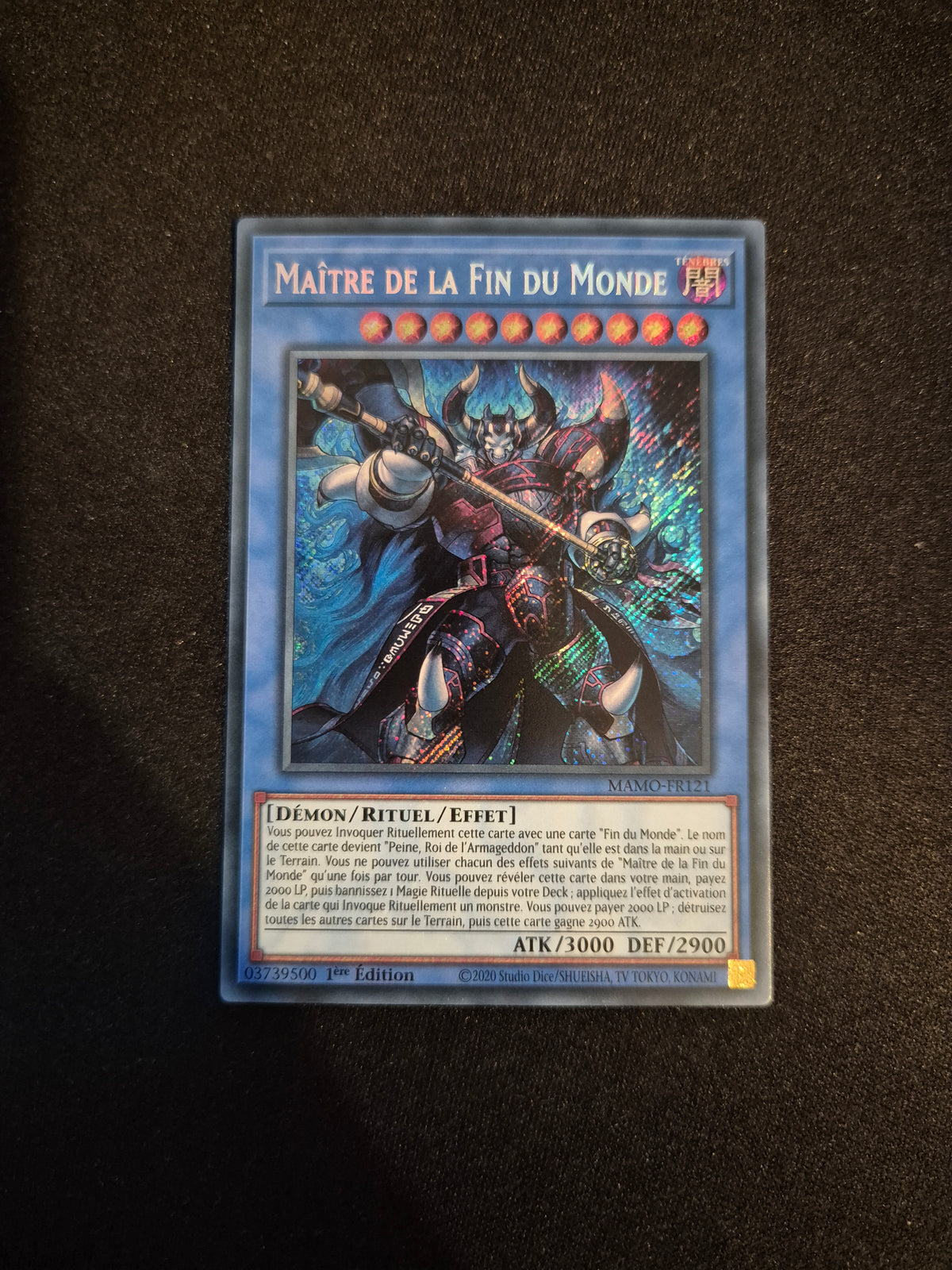 Carte Yu-Gi-Oh! Maitre de la Fin du Monde Secret Rare MAMO-FR121