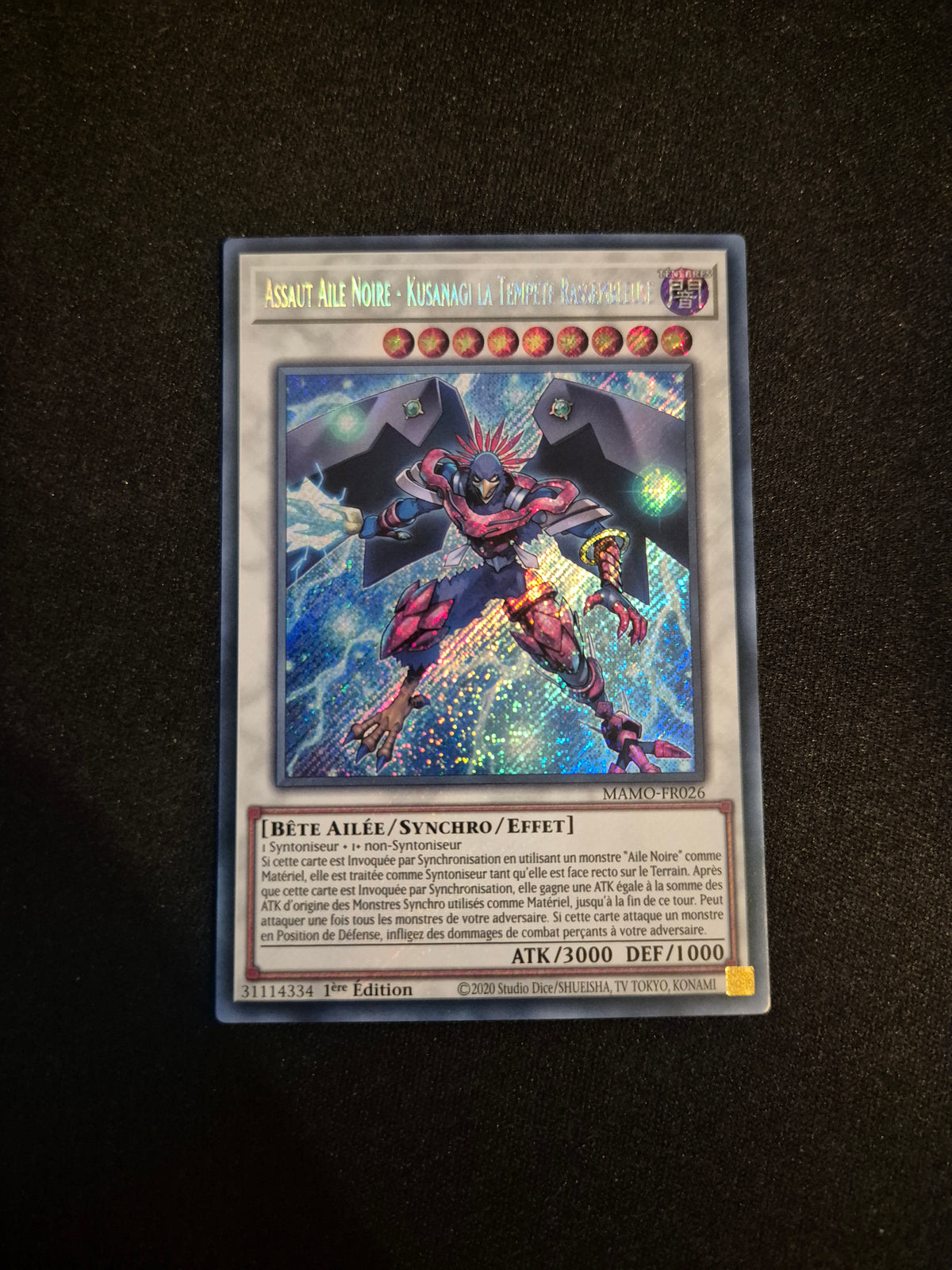 Carte Yu-Gi-Oh! Assaut Aile Noire Kusanagi La Tempête Rassembleuse Secret Rare MAMO-FR026