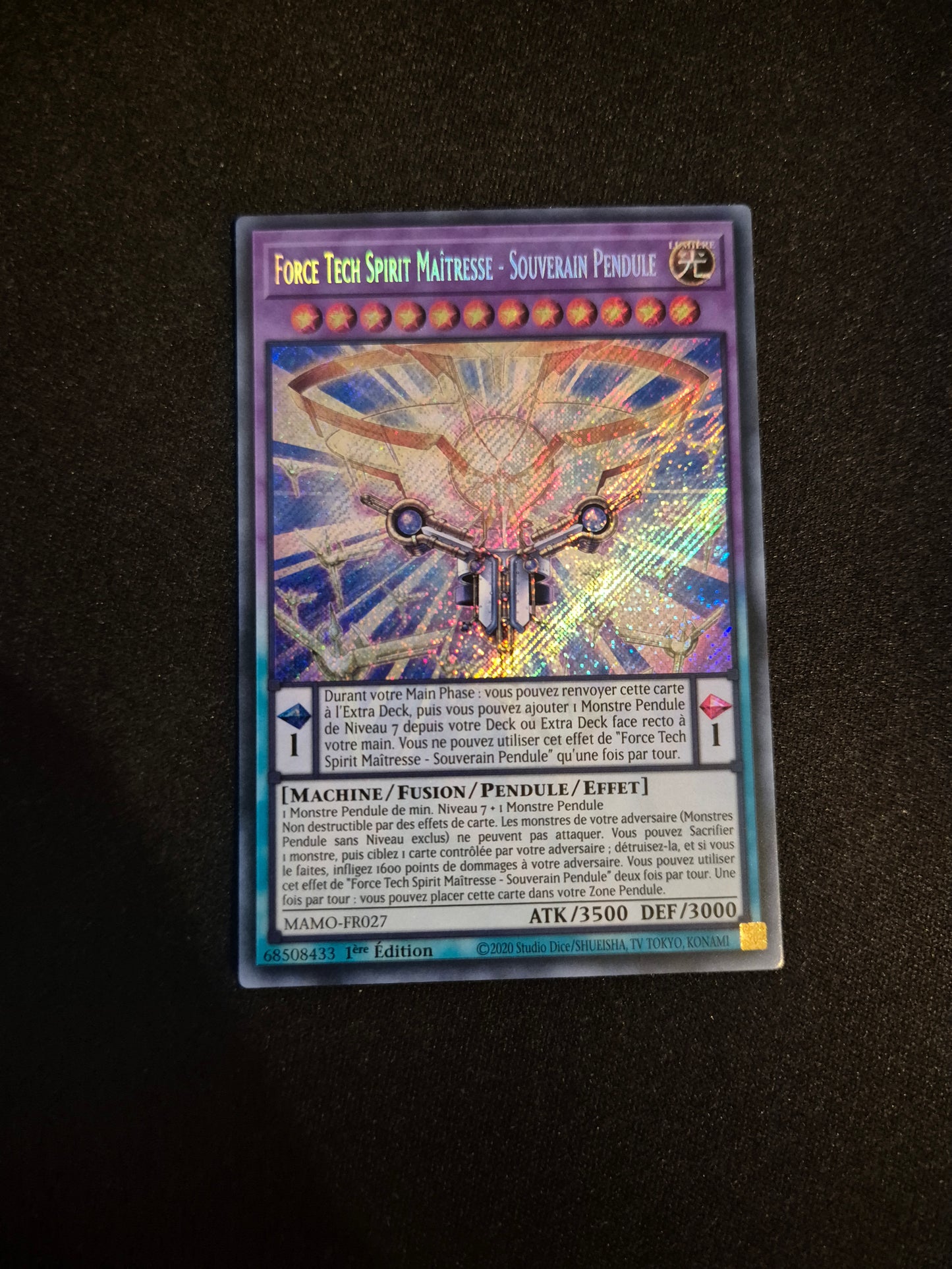 Carte Yu-Gi-Oh! Force Tech Spirit Maitresse - Souverain Pendule Secret Rare MAMO-FR027