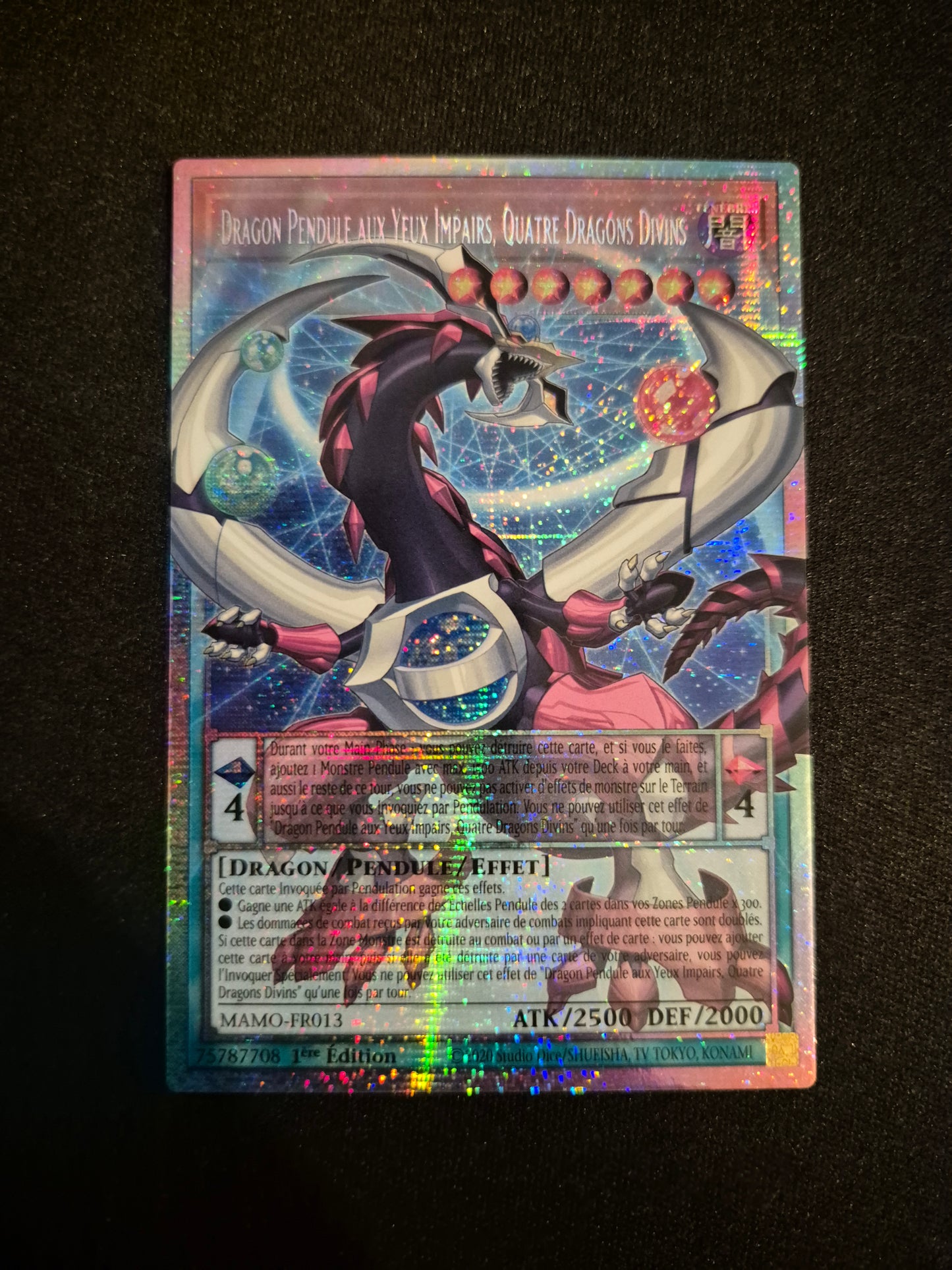 Carte Yu-Gi-Oh! Dragon Pendule aux Yeux Impairs Quatre Dragons Divins Extented Art Starlight Rare MAMO-FR013