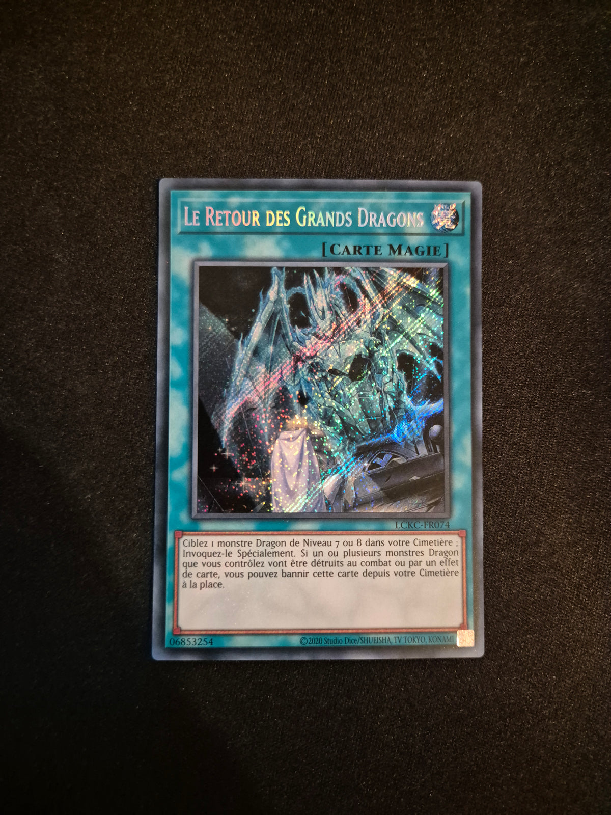 Carte Yu-Gi-Oh! Le Retour des Grands Dragons Secret Rare LCKC-FR074