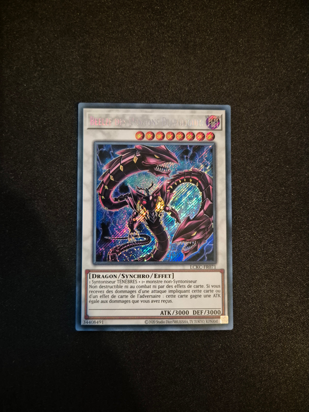 Carte Yu-Gi-Oh! Beelze des Dragons Diaboliques Secret Rare LCKC-FR071