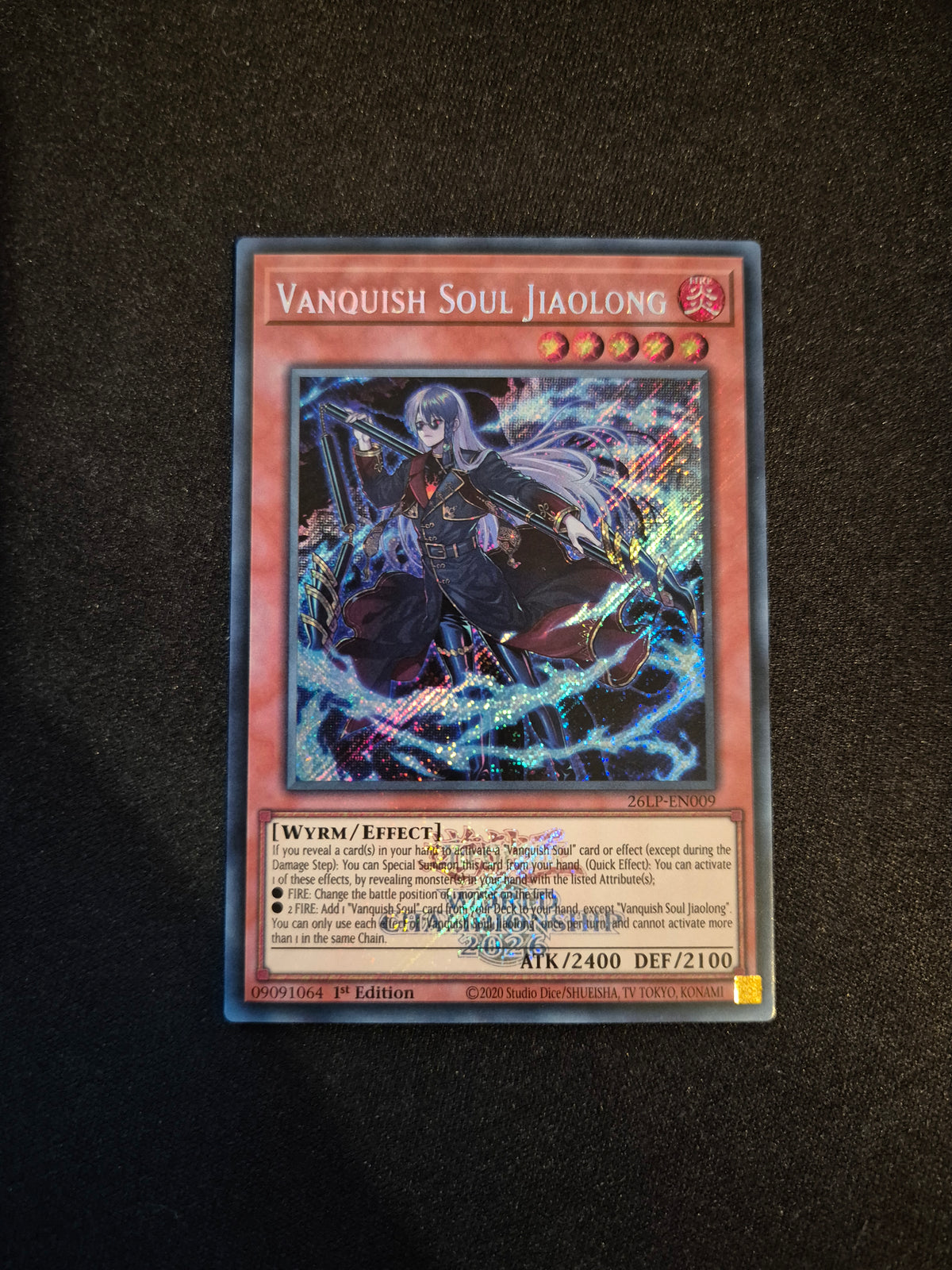 Carte Yu-Gi-Oh! Vanquish Soul Jiaolong Emblazoned Secret Rare 26LP-EN009