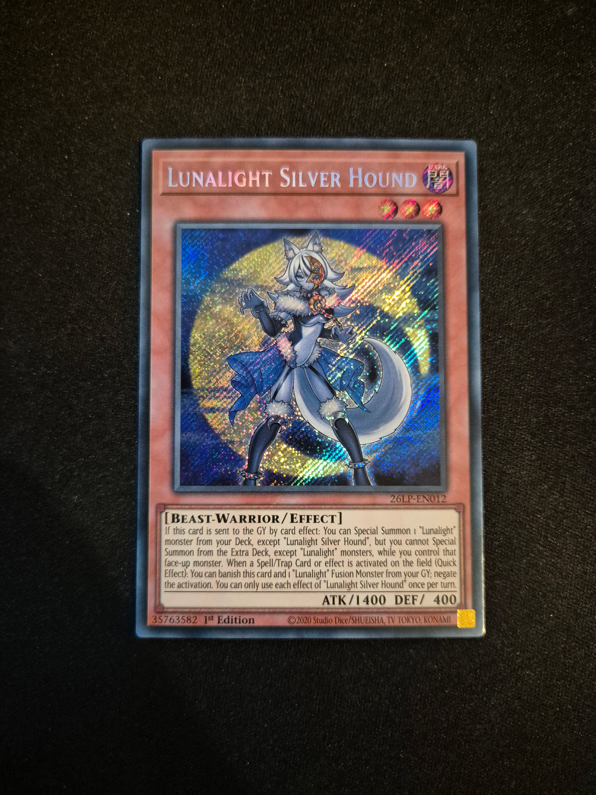 Carte Yu-Gi-Oh! Lunalight Silver Hound Secret Rare 26LP-EN012