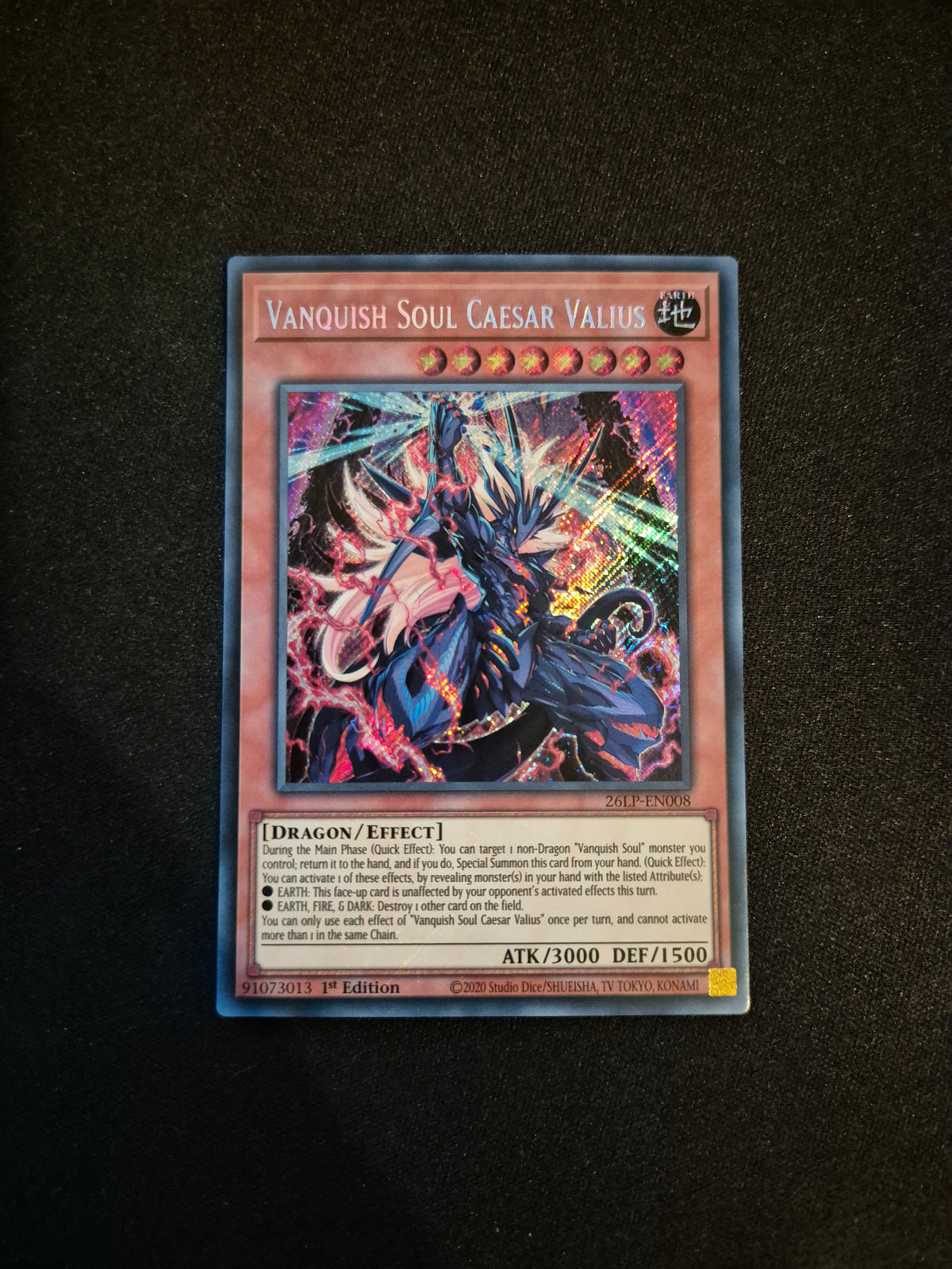 Carte Yu-Gi-Oh! Vanquish Soul Caesar Valius Secret Rare 26LP-EN008