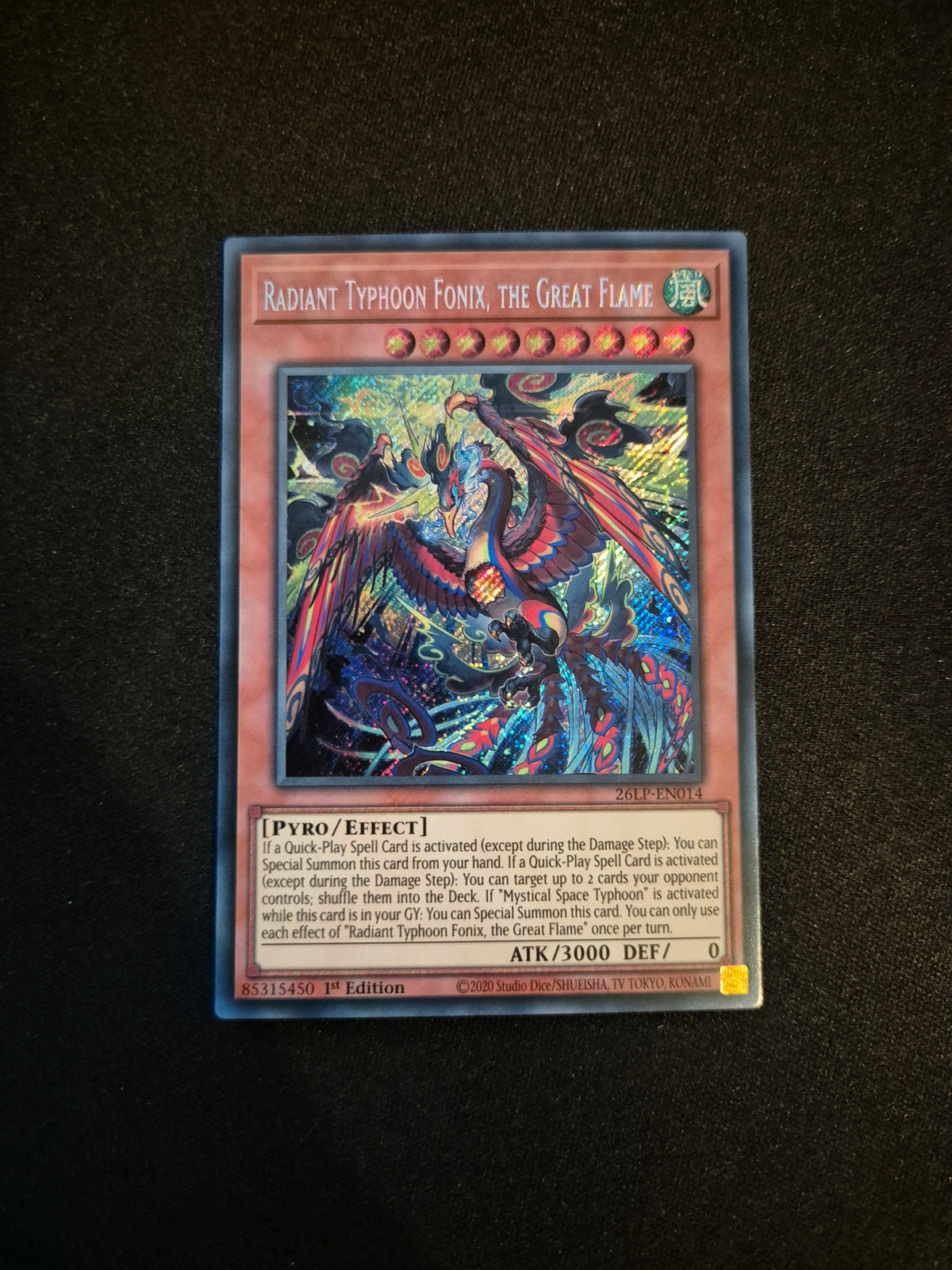 Carte Yu-Gi-Oh! Radiant Typhoon Fonix The Great Flame Secret Rare 26LP-EN014