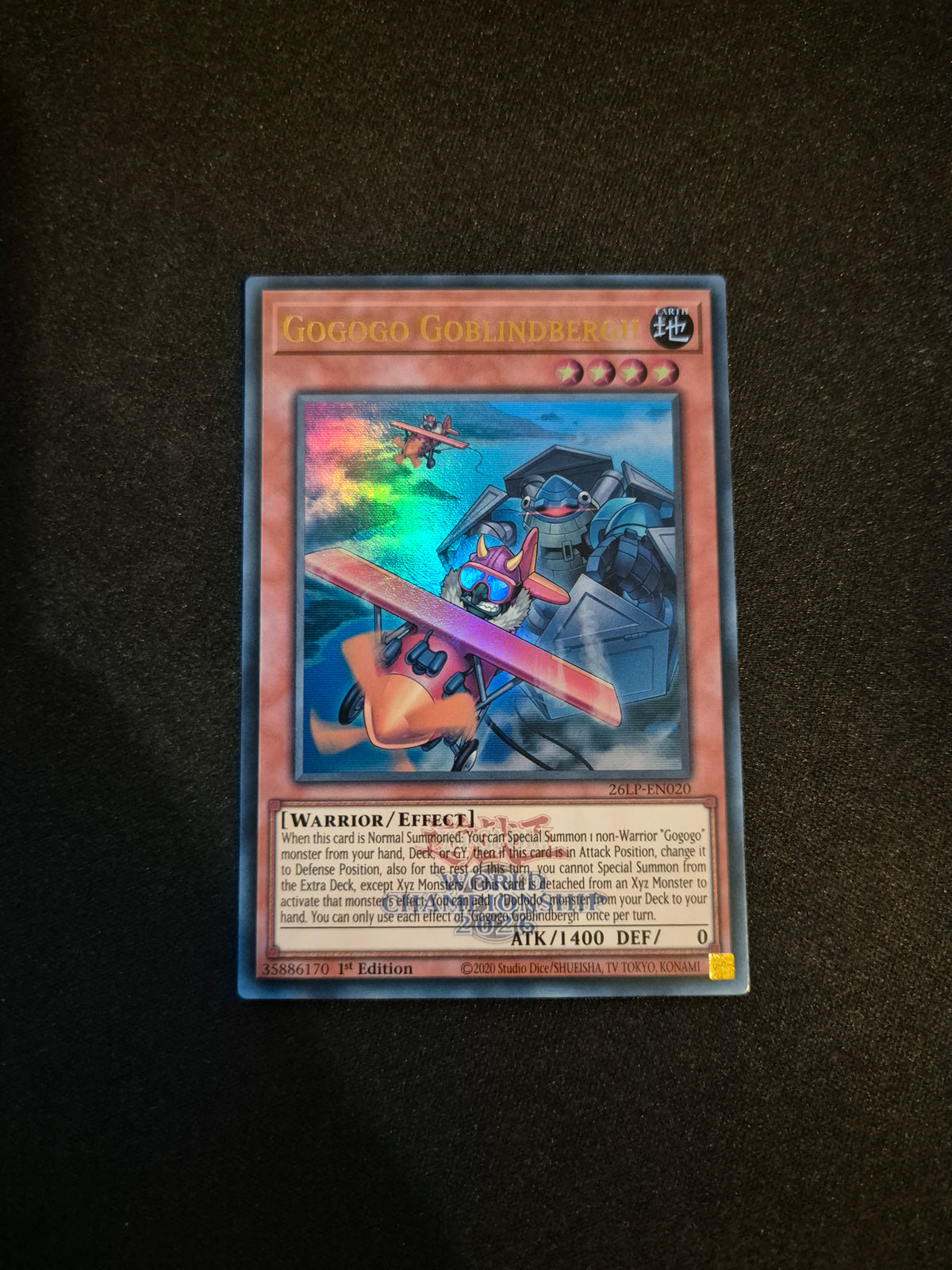 Carte Yu-Gi-Oh! Gogogo Goblindbergh Emblazoned Ultra Rare 26LP-EN020
