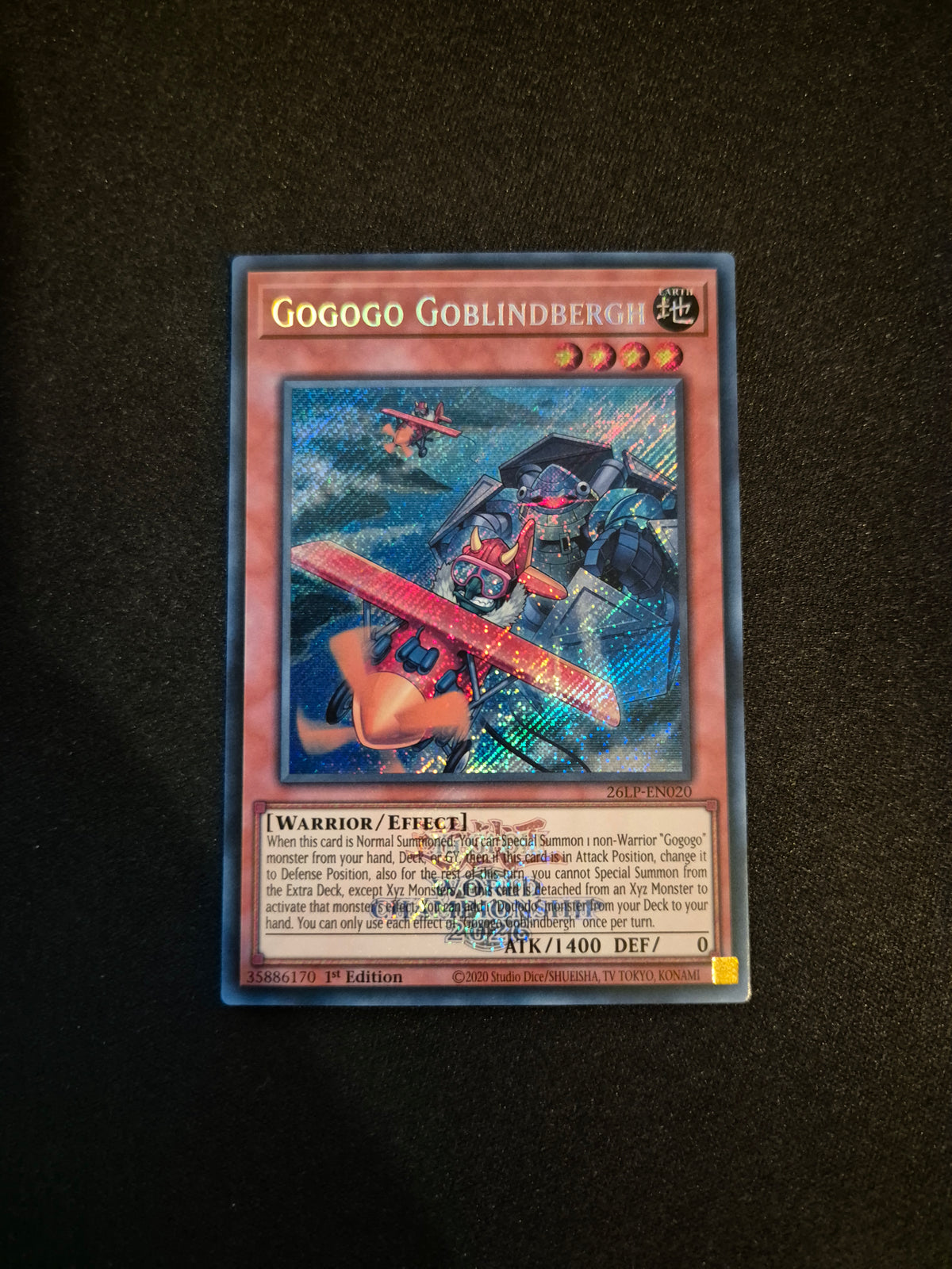 Carte Yu-Gi-Oh! Gogogo Goblindbergh Emblazoned Secret Rare 26LP-EN020