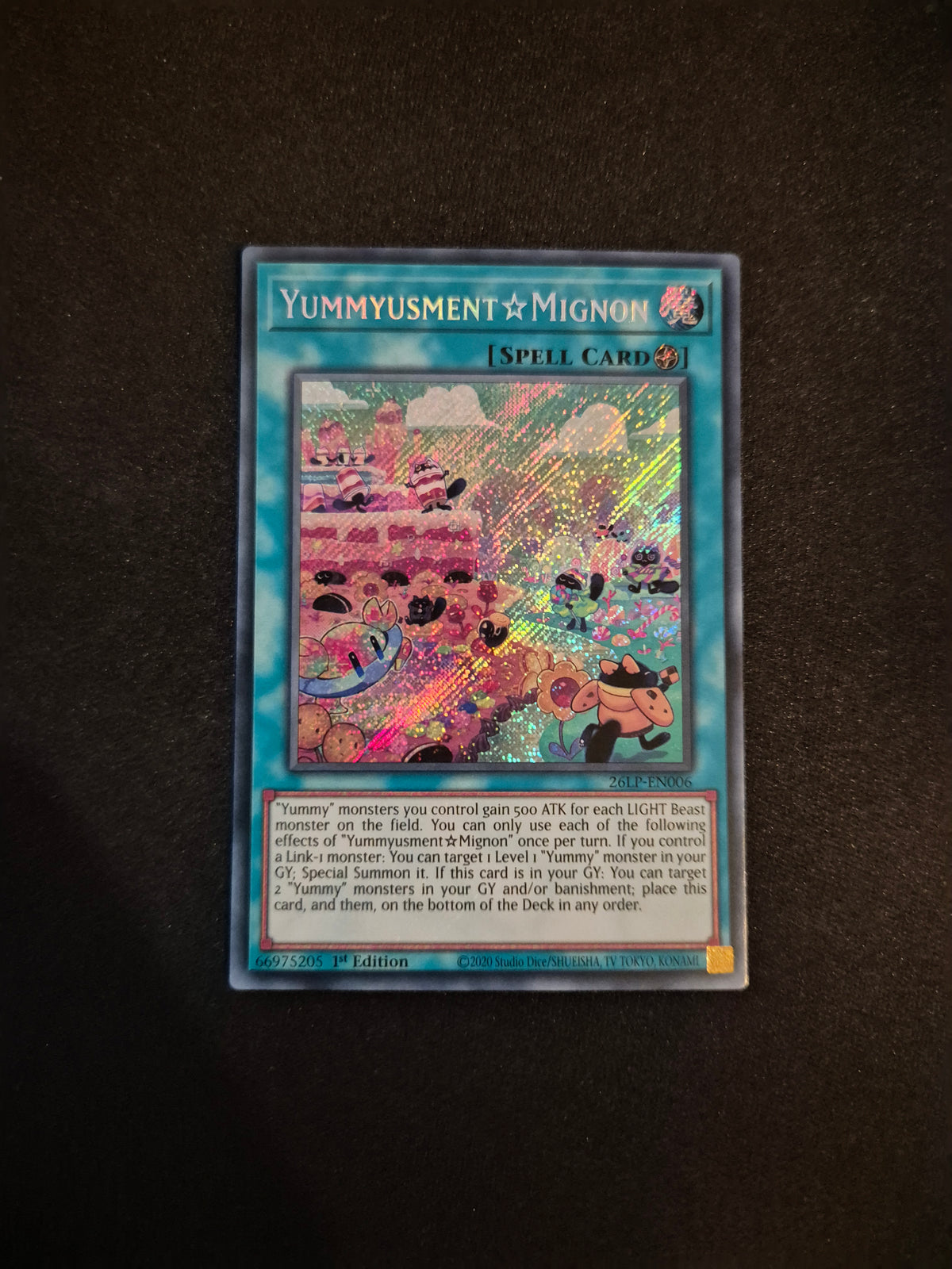 Carte Yu-Gi-Oh! Yummyusment Mignon Secret Rare 26LP-EN006