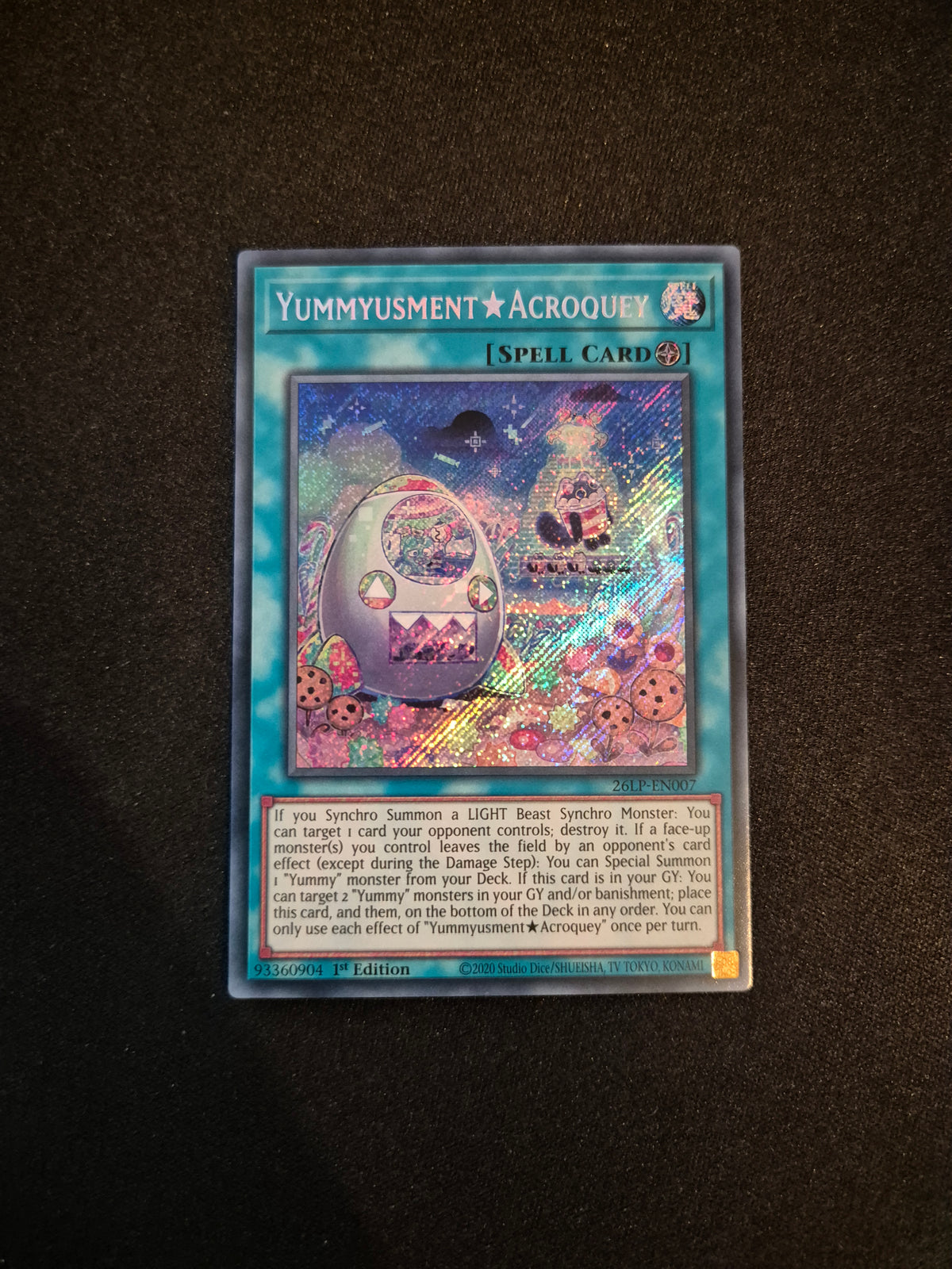 Carte Yu-Gi-Oh! Yummyusment Acroquey Secret Rare 26LP-EN007