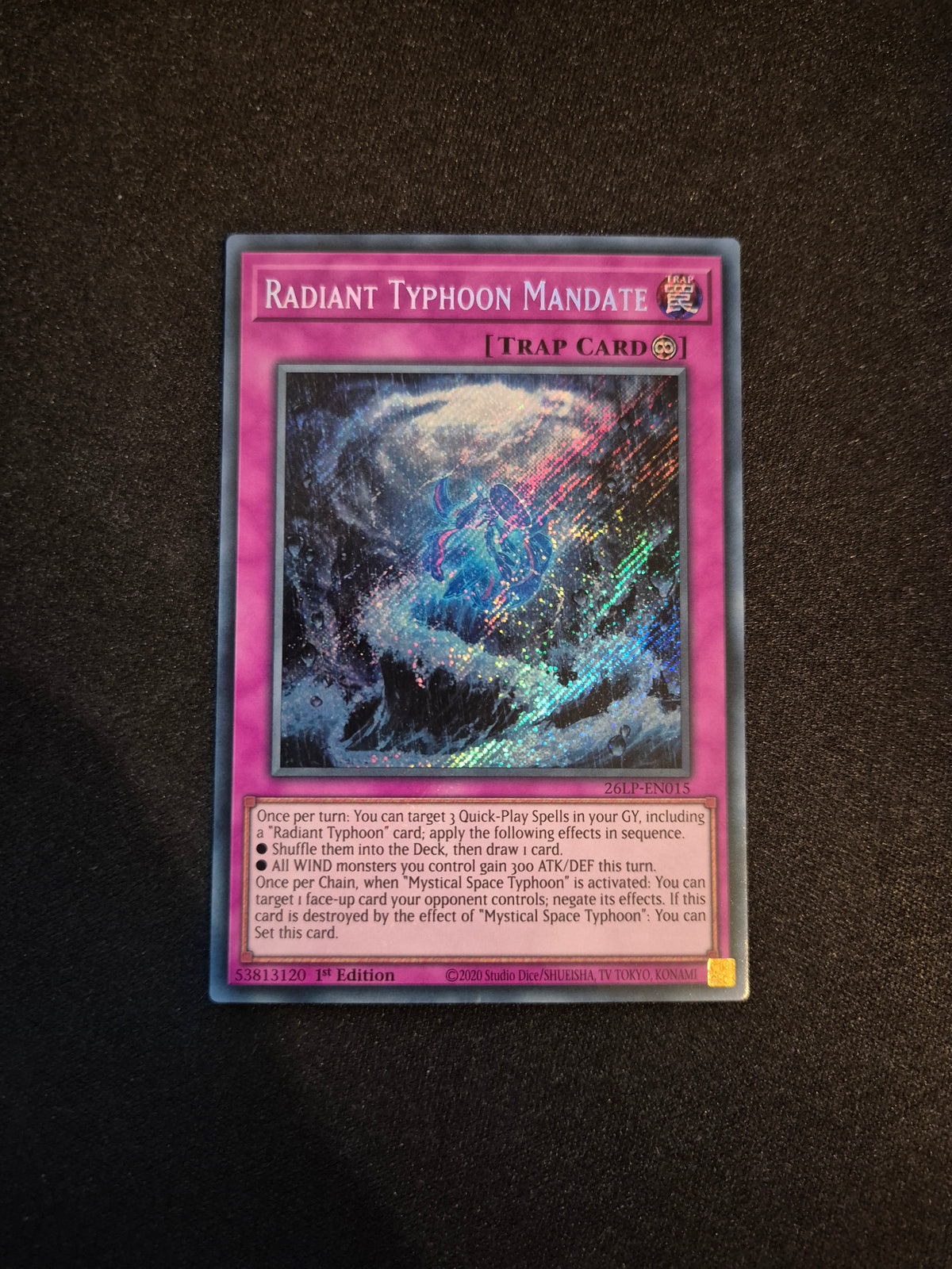 Carte Yu-Gi-Oh! Radiant Typhoon Mandate Secret Rare 26LP-EN015