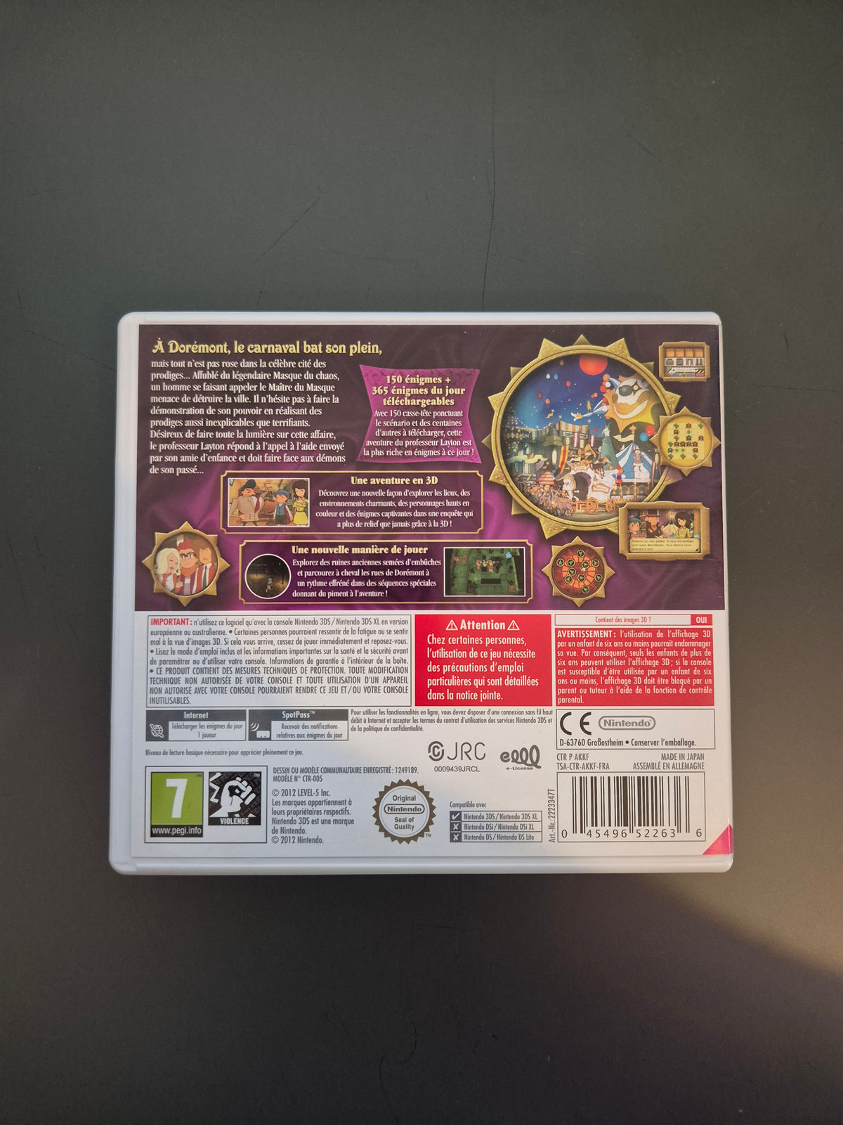 Professeur Layton et le Masque des Miracles Nintendo 3DS - Occasion