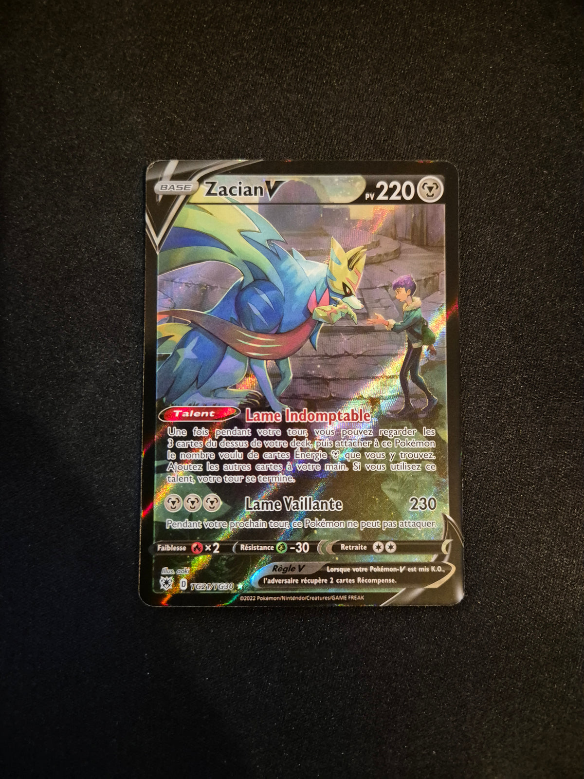 Carte Pokémon Zacian V TG21/TG30 EB10 Astres Radieux