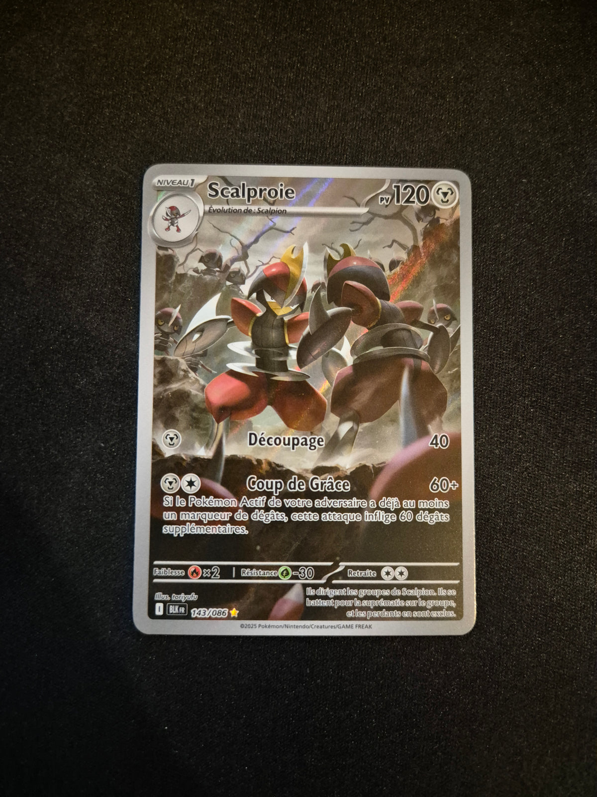 Carte Pokémon Scalproie Art Rare AR 143/086 EV10.5 Foudre Noire