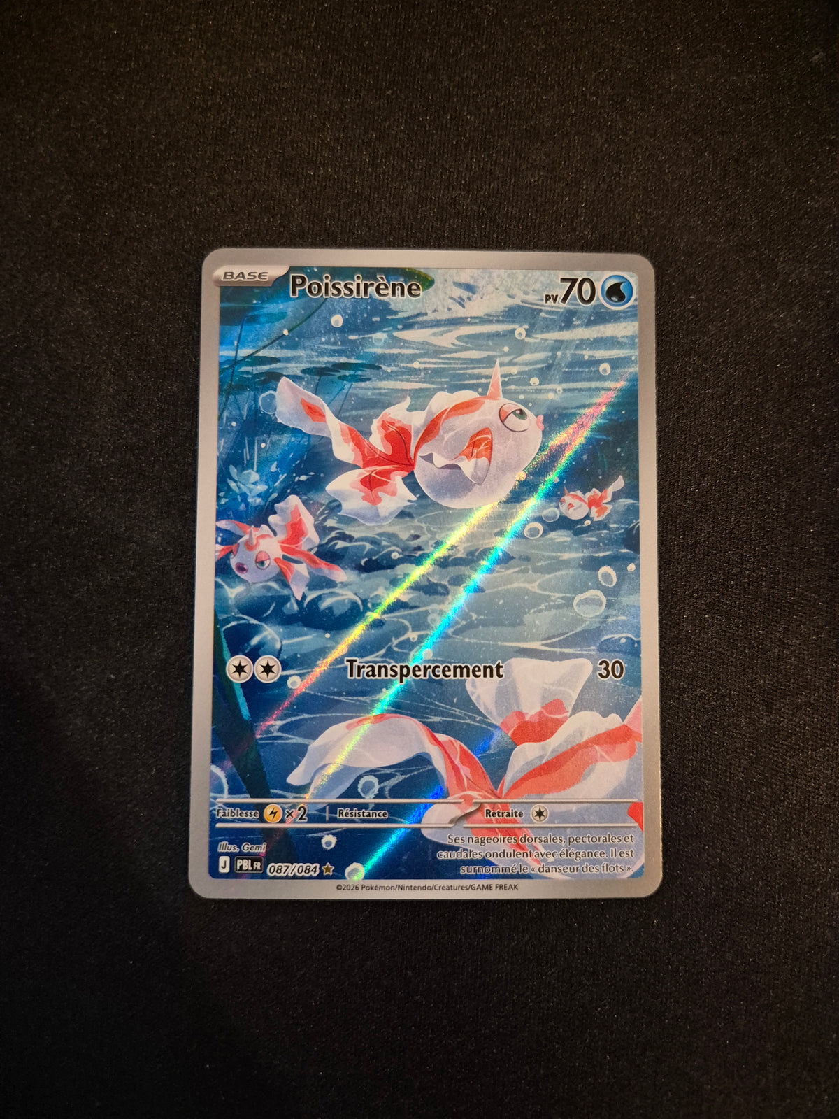 Carte Pokémon Poissirène Art Rare AR 087/084 ME05 Nuit Noire