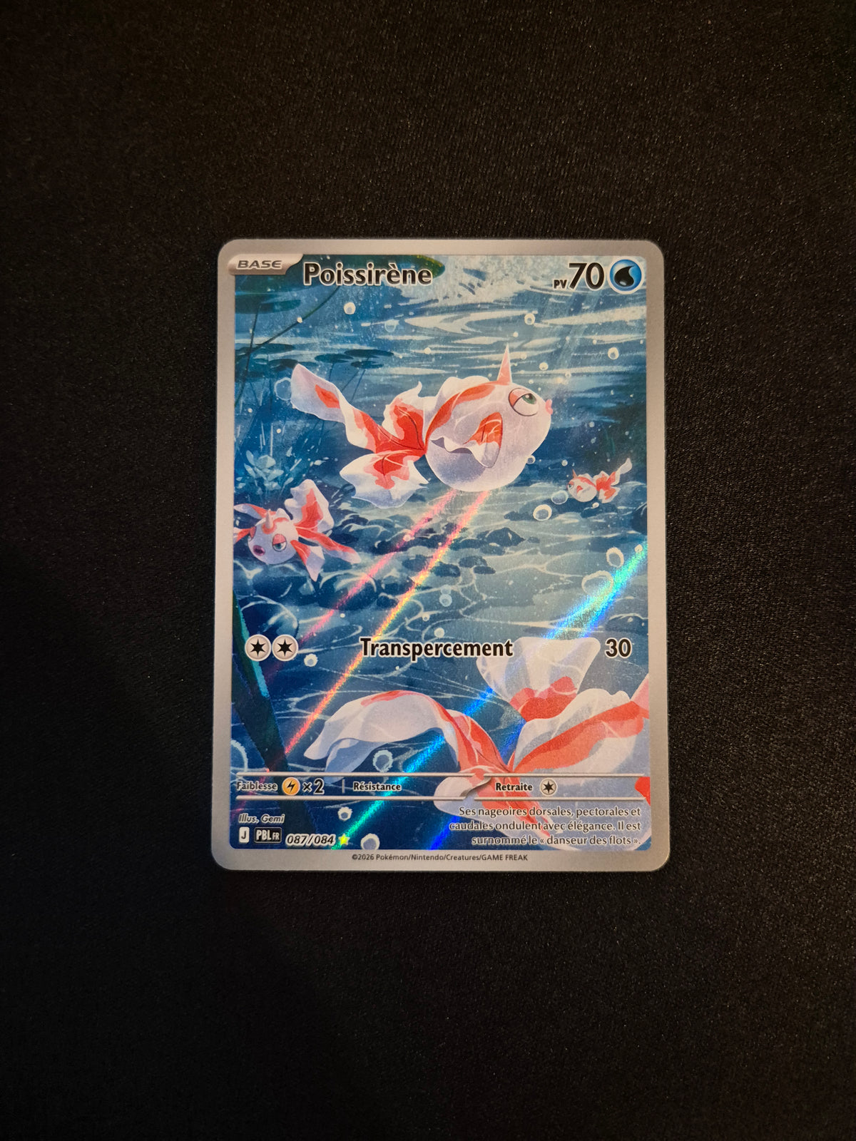 Carte Pokémon Poissirène Art Rare AR 087/084 ME05 Nuit Noire