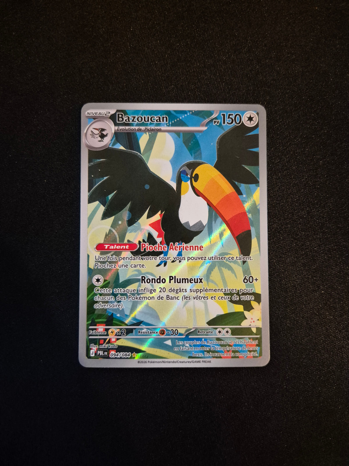 Carte Pokémon Bazoucan Art Rare AR 094/084 ME05 Nuit Noire