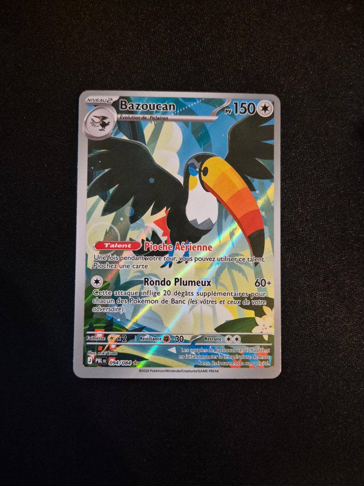 Carte Pokémon Bazoucan Art Rare AR 094/084 ME05 Nuit Noire