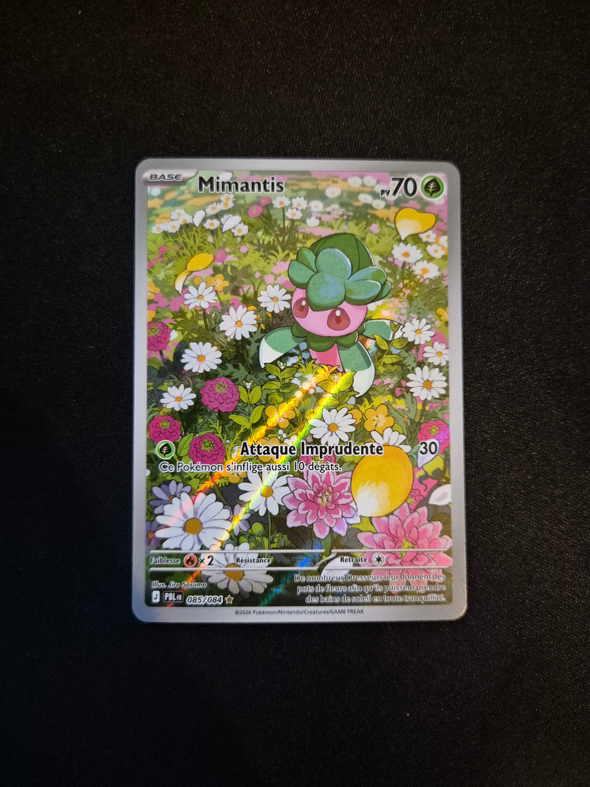 Carte Pokémon Mimantis Art Rare AR 085/084 ME05 Nuit Noire