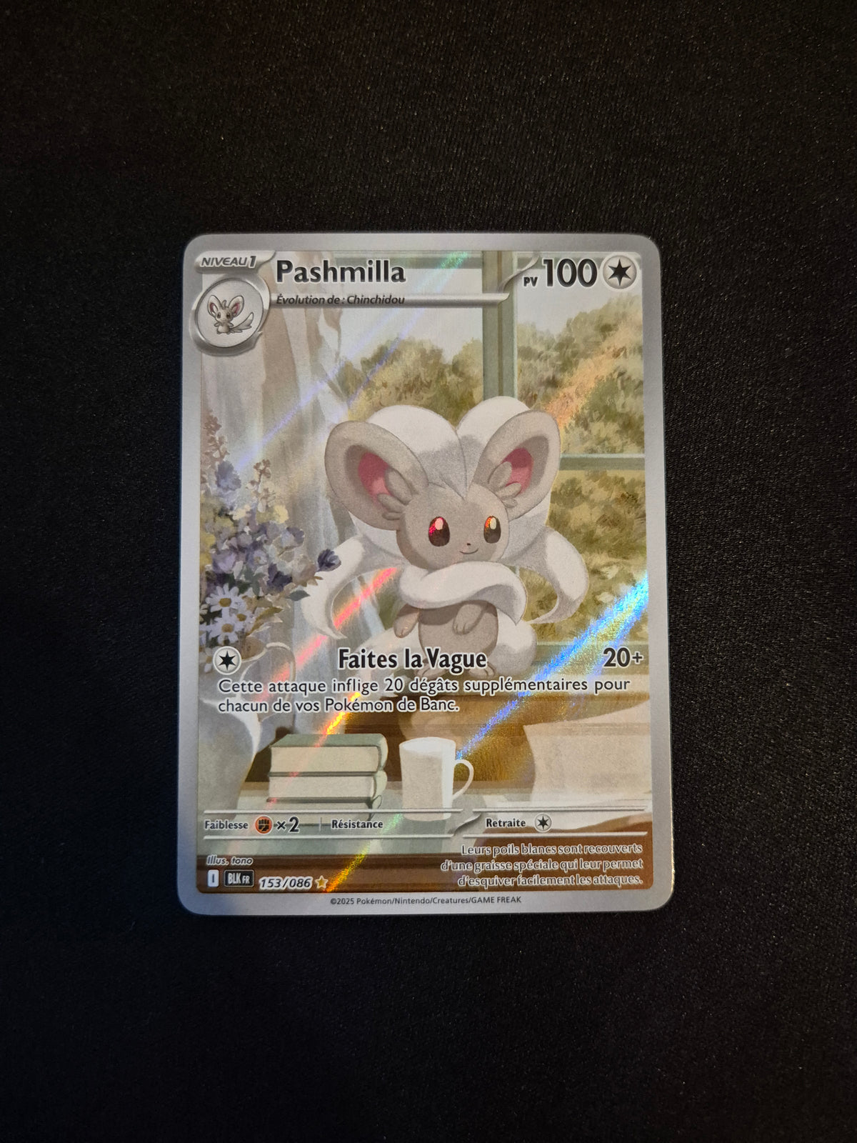 Carte Pokémon Pashmilla Art Rare AR 153/086 EV10.5 Foudre Noire