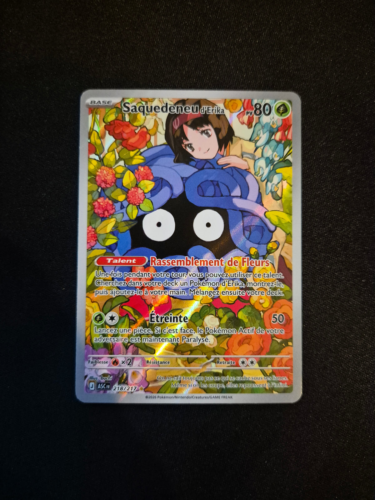 Carte Pokémon Saquedeneu Art Rare 218/217 ME2.5 Héros Transcendants