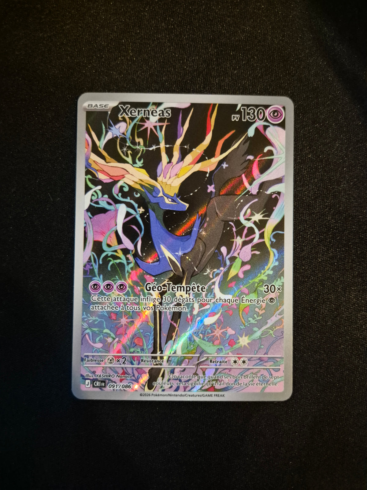 Carte Pokémon Xerneas Art Rare AR 091/084 ME04 Chaos Ascendant