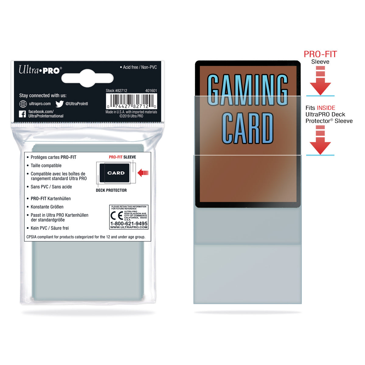Ultra Pro : Pro Fit Sleeves Taille Standard 64 x 89 mm - Paquet de 100