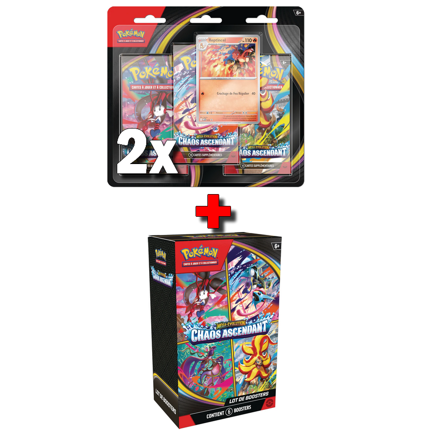 Pack Pokémon ME04 - 2 Tripack + 1 Bundle