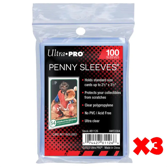 3x Ultra Pro Sleeve Protection Souple 6.5x9cm -  Pack de 100 Sleeves