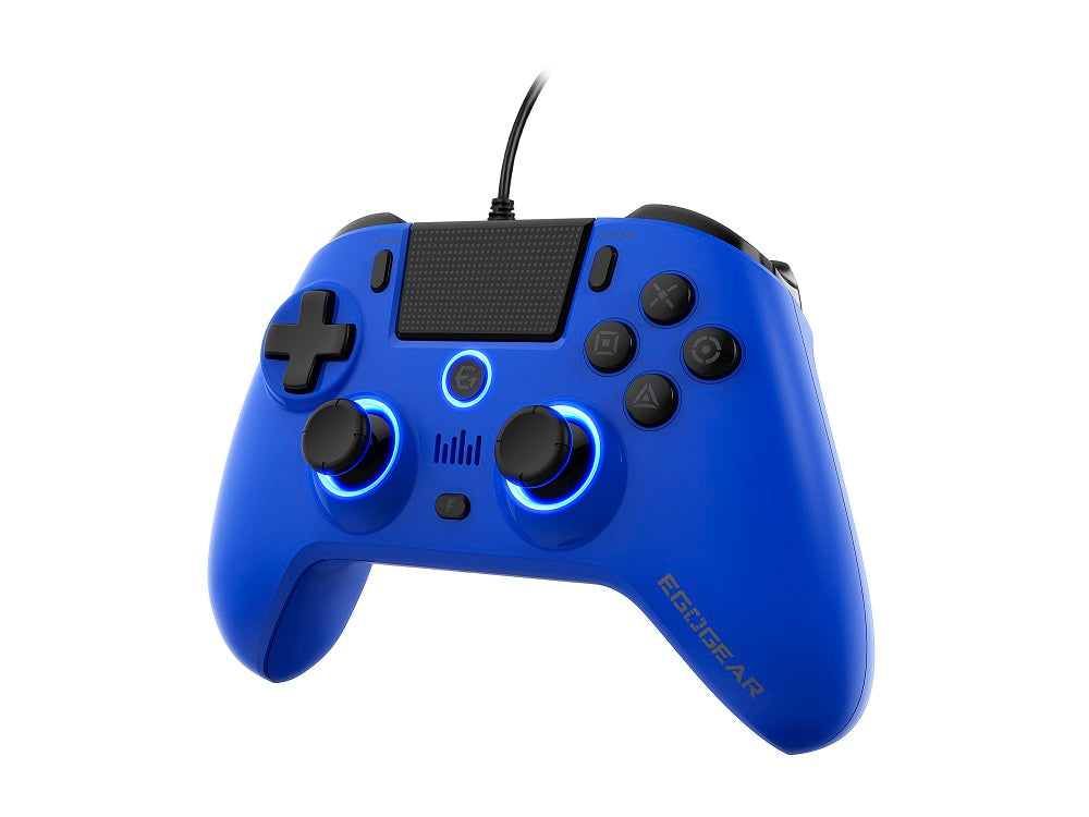 EgoGear Manette filaire SC10 Bleue pour PS4, PS3 et PC
