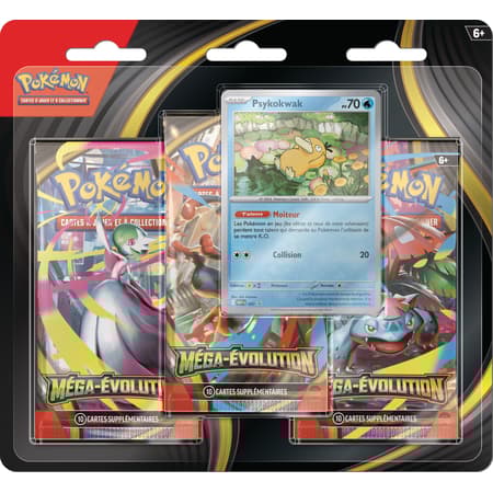 Pokémon JCC Pack Blister de 3 Boosters ME01 Méga-évolution Psykokwak  FR