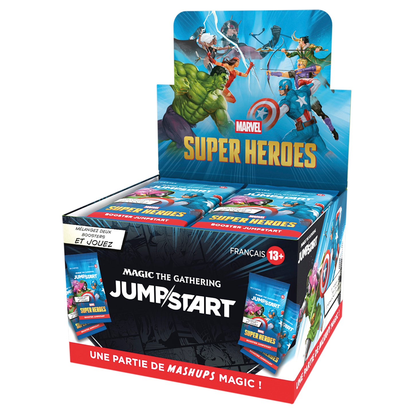Magic: The Gathering Display de Boosters de jeu Jumpstart Marvel Super Heroes (24 Boosters) FR