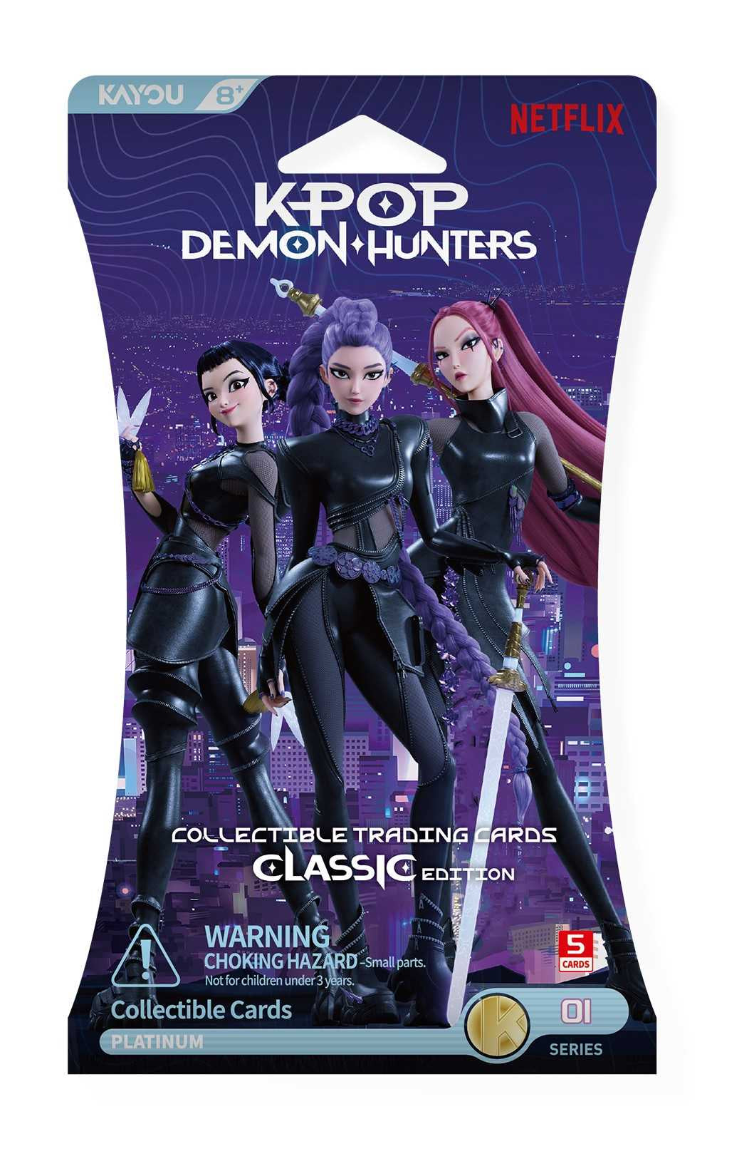 K-Pop Demon Hunters Collectible Trading Cards Classic Edition : Display de 12 boosters Platinum Série B1 - UK