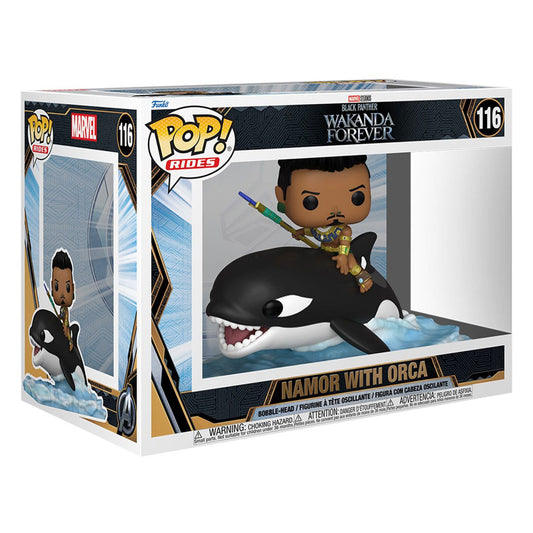 Figurine Funko Rides Marvel Studios Black Panther Wakanda Forever 116 Namor With Orca