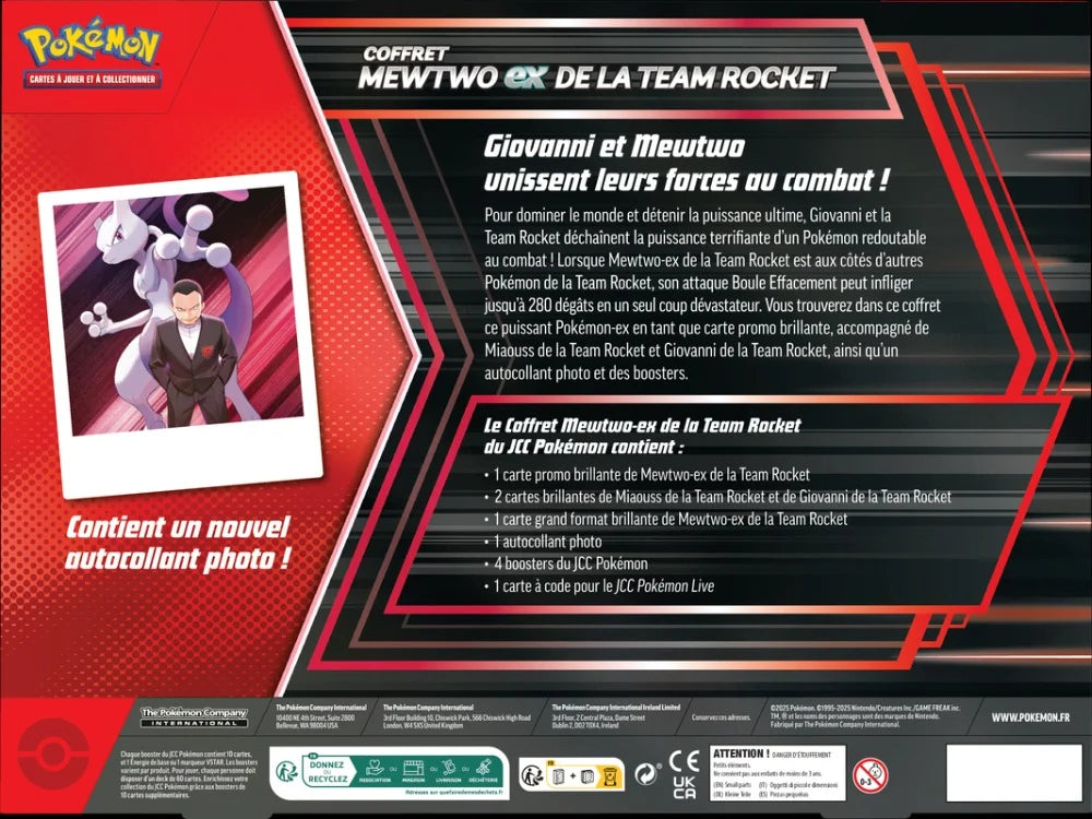 Coffret Pokémon Mewtwo EX de la Team Rocket