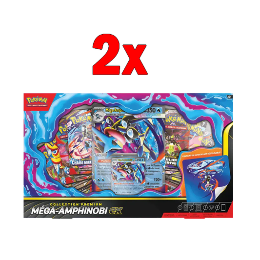 2x Pokémon JCC : Coffret Collection Premium Méga-Amphinobi EX - FR