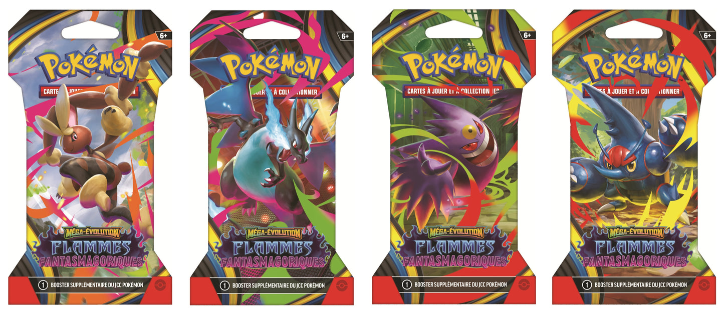 Pokémon JCC  Pack de Booster cartonné ME02 Flammes Fantasmagoriques (1 Booster aléatoire) - FR