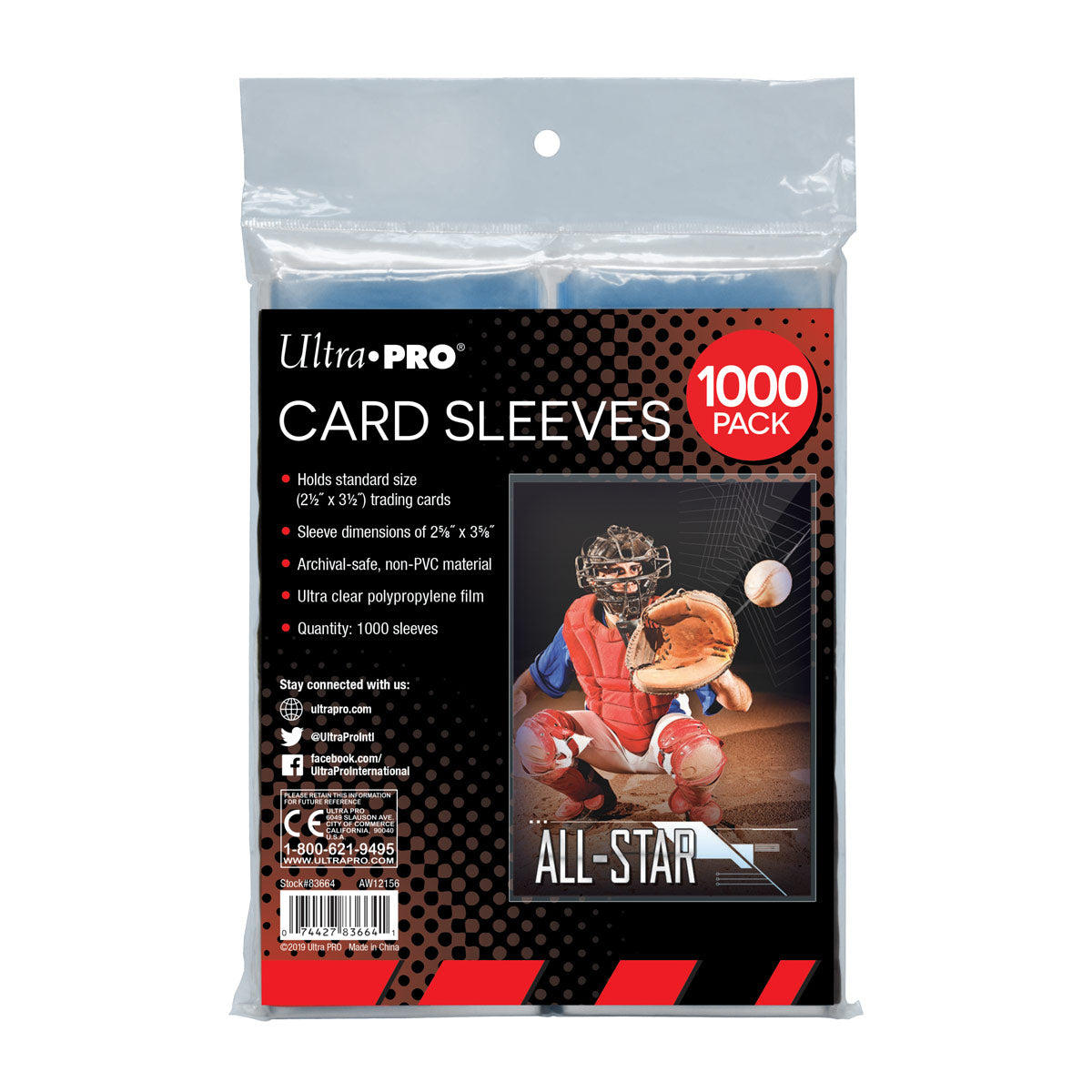 Ultra Pro Card Sleeves Taille Standard 63.5 x 88 mm - Paquet de 1000