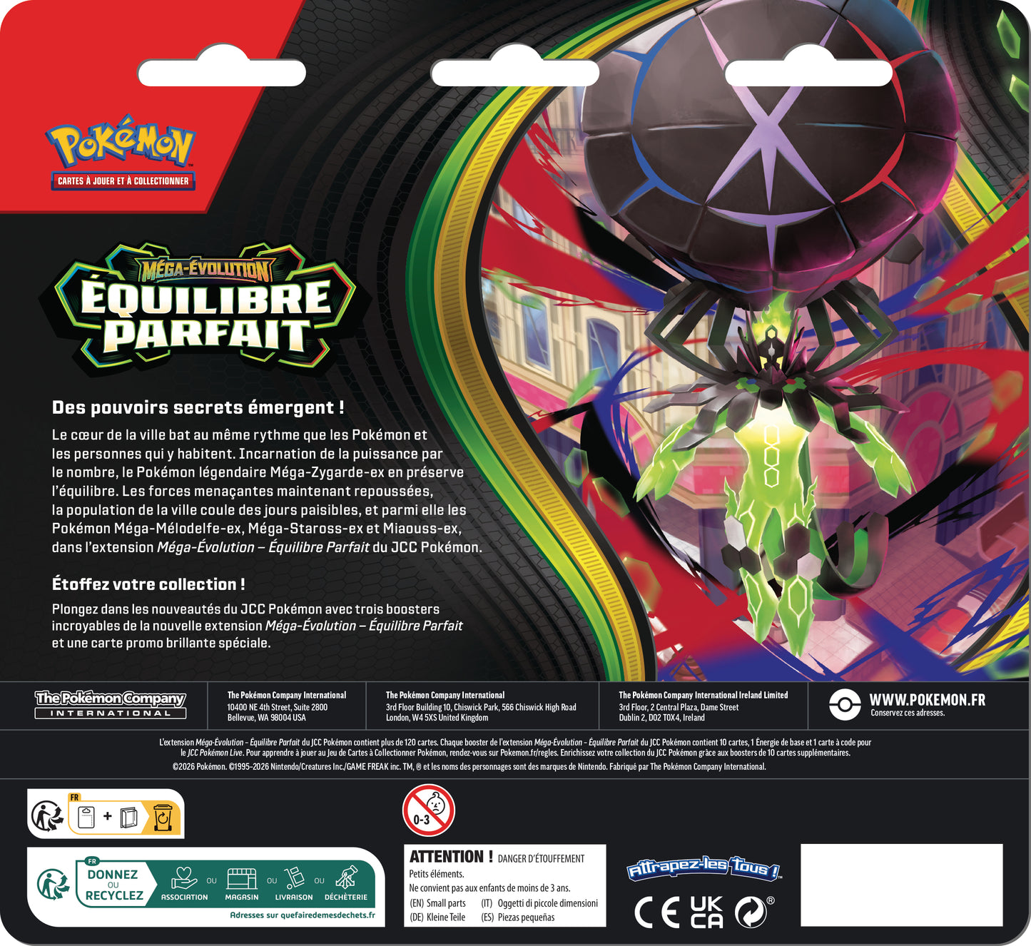 PRÉCOMMANDE - Pokémon JCC : Pack de 3 Boosters ME03 Méga-Évolution Équilibre Parfait (1 pack aléatoire) - FR
