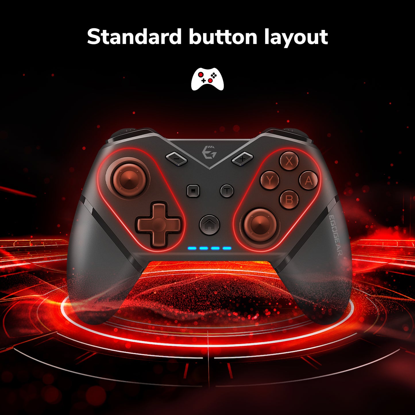 EgoGear  Manette sans fil Bluetooth SC20 Noire pour Nintendo Switch, Switch OLED, PS3 et PC