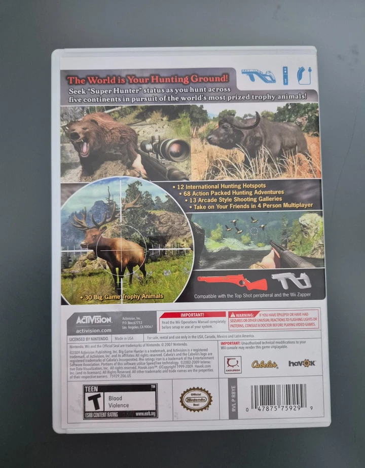 Cabela's Big Game Hunter 2010 Nintendo Wii